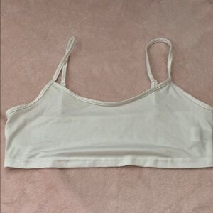 Cream Spaghetti Strap Crop Top